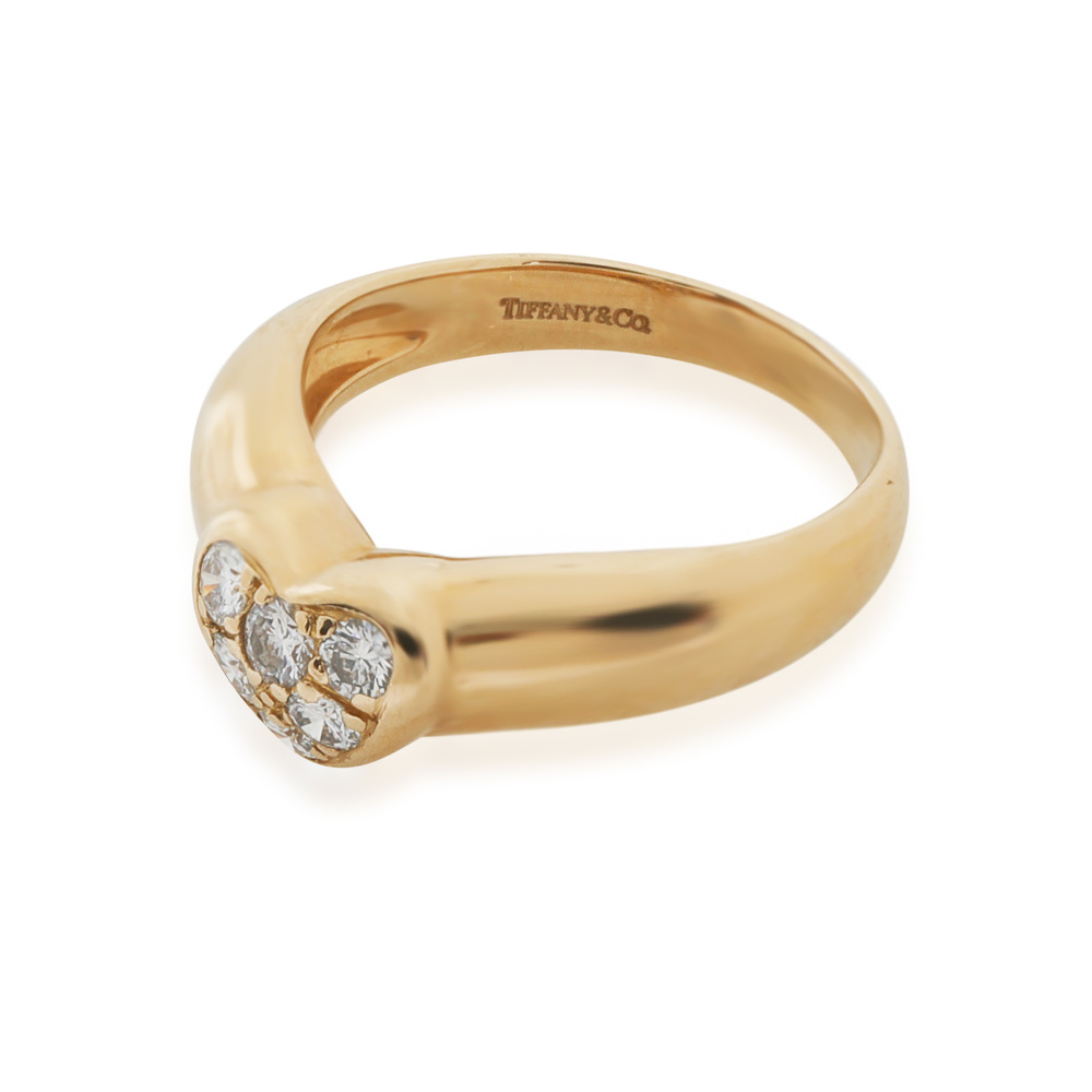Tiffany & Co. Yellow Gold Diamond Vintage Heart Ring - Picture 3 of 4